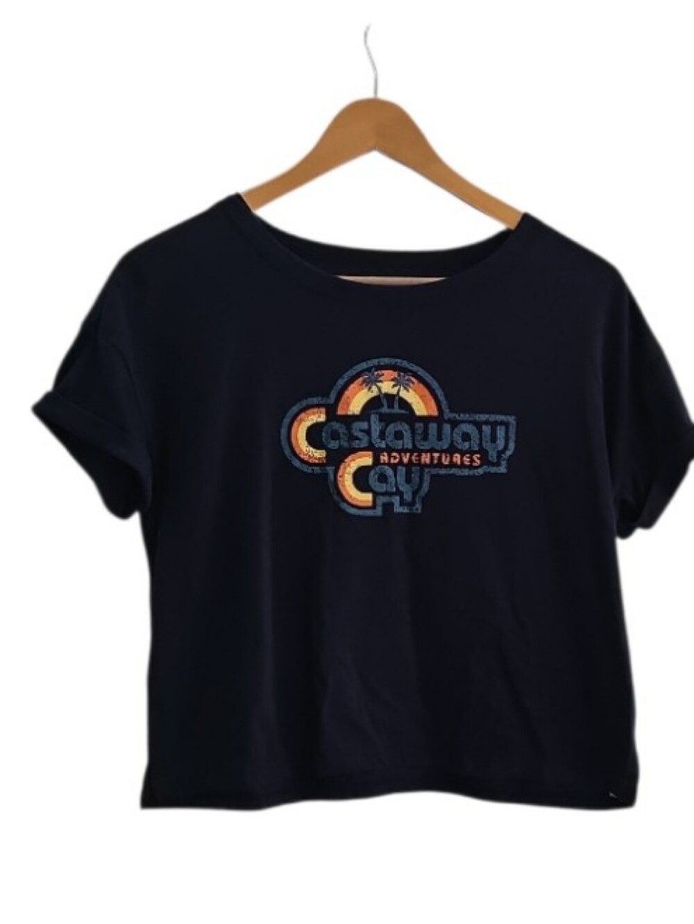 Disney Cruise Line Castaway Cay Adventures Graphic Tee Women’s M Navy Vacation